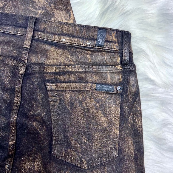 🚫SOLD! •NWOT |•7 FOR ALL MANKIND•| High-Waisted Ankle Snakeskin-Print Skinny - Picture 9 of 11